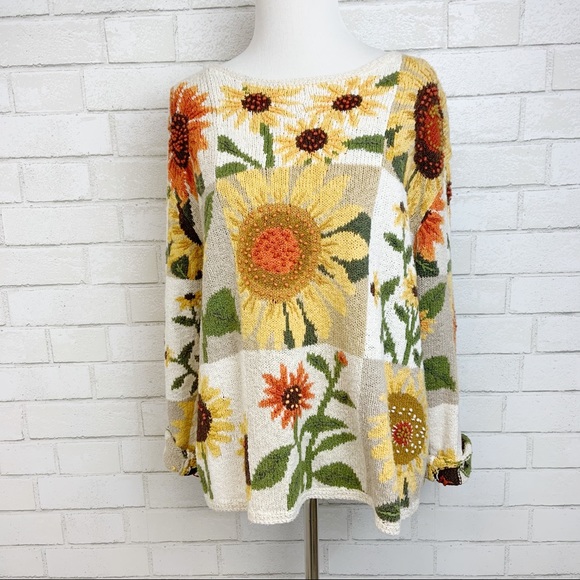 Vintage Northern Isles Sunflower Knit 